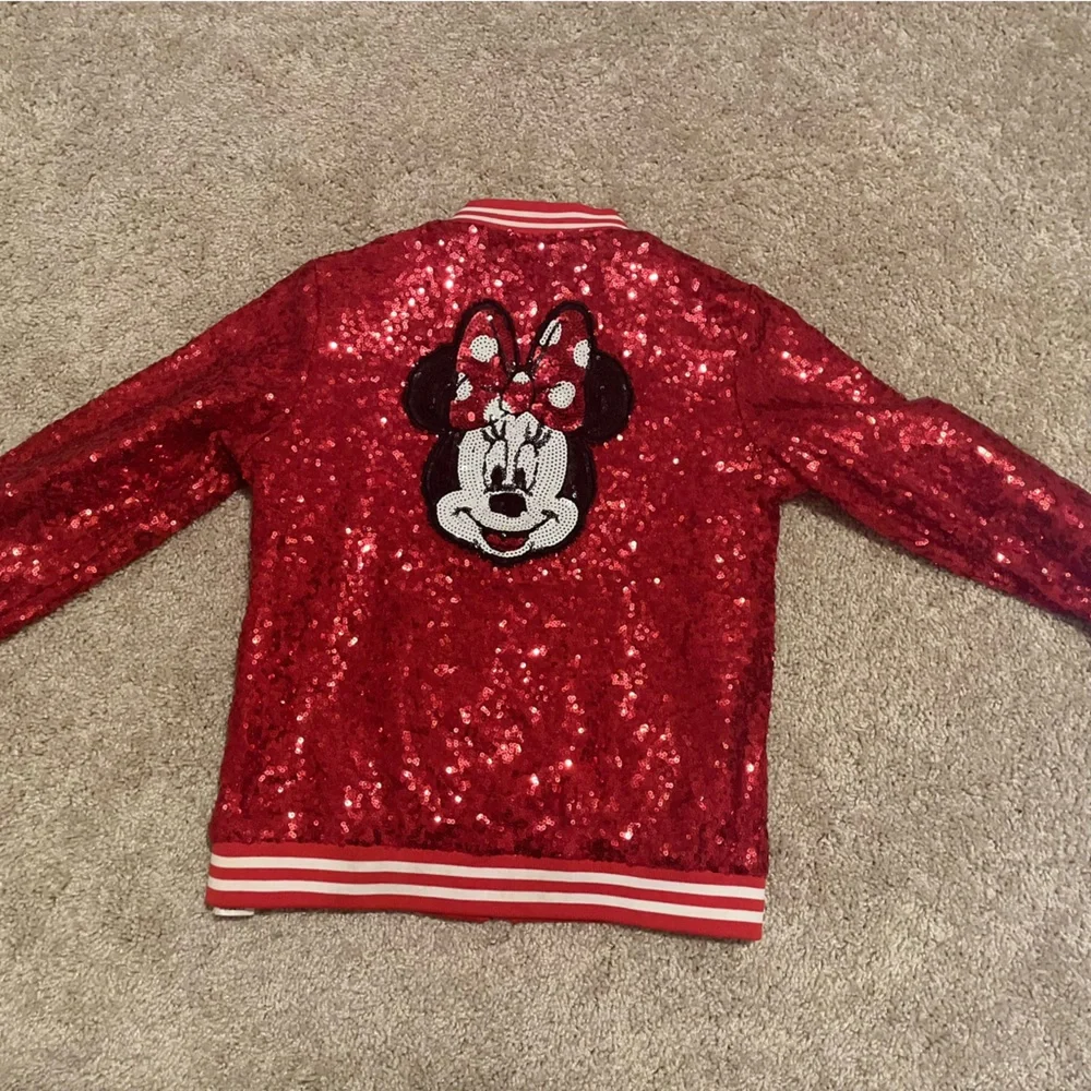 Disney Minnie Mouse Red Sequin Jacket Girls Size 9/10